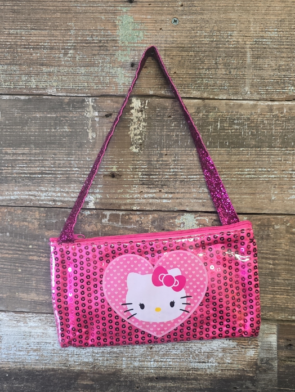 Hello Kitty Pink Sequin Wristlet Clutch